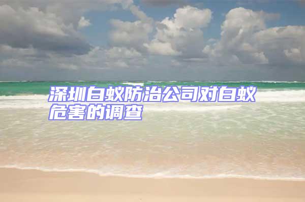 深圳白蟻防治公司對白蟻危害的調(diào)查