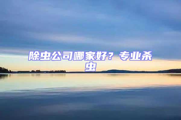 除蟲公司哪家好？專業殺蟲
