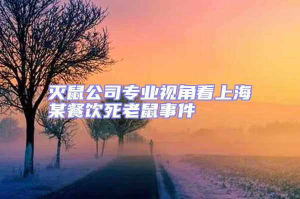 滅鼠公司專業(yè)視角看上海某餐飲死老鼠事件