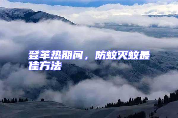登革熱期間，防蚊滅蚊最佳方法