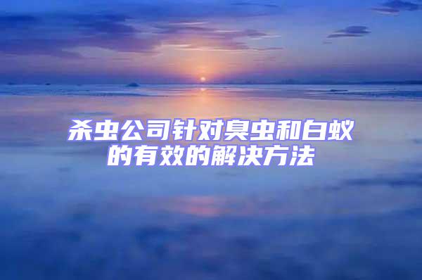 殺蟲公司針對(duì)臭蟲和白蟻的有效的解決方法