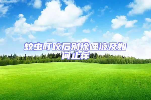 蚊蟲(chóng)叮咬后別涂唾液及如何止癢