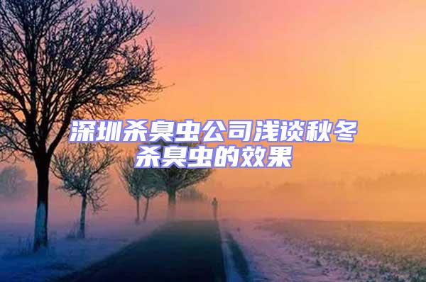 深圳殺臭蟲公司淺談秋冬殺臭蟲的效果