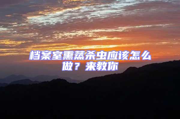 檔案室熏蒸殺蟲應該怎么做？來教你