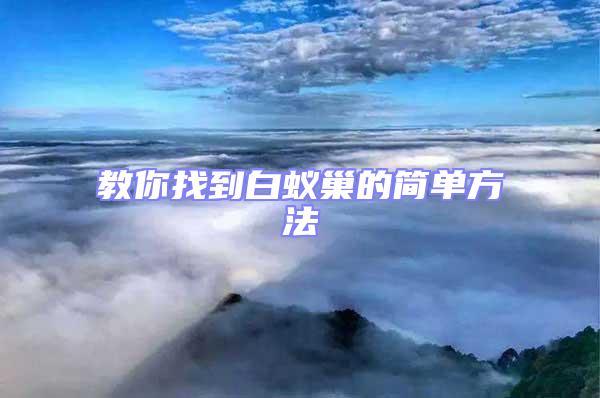 教你找到白蟻巢的簡(jiǎn)單方法