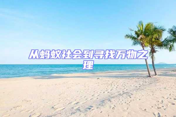 從螞蟻社會(huì)到尋找萬物之理