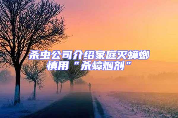 殺蟲公司介紹家庭滅蟑螂慎用“殺蟑煙劑”