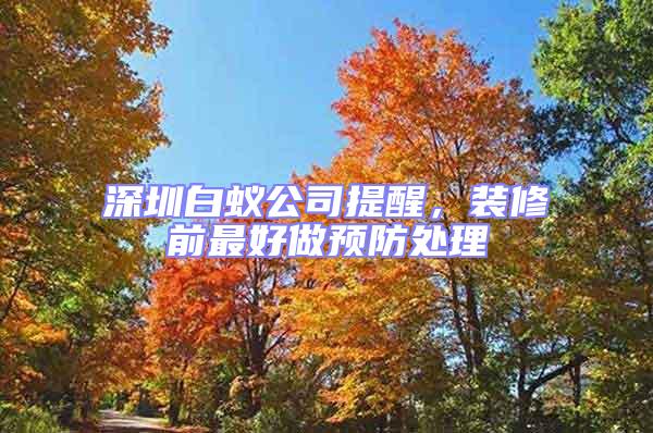 深圳白蟻公司提醒，裝修前最好做預防處理