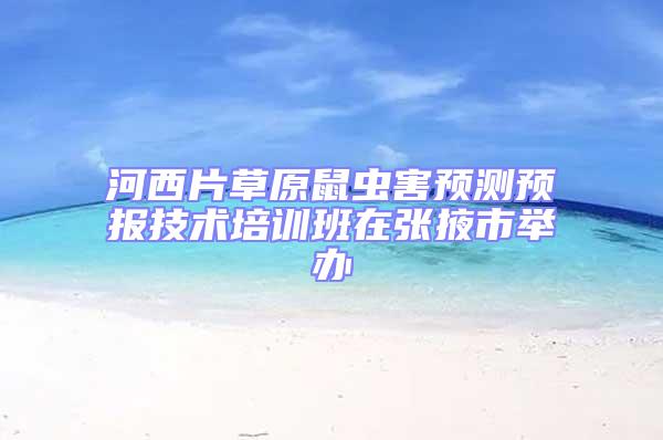 河西片草原鼠蟲害預(yù)測預(yù)報技術(shù)培訓(xùn)班在張掖市舉辦