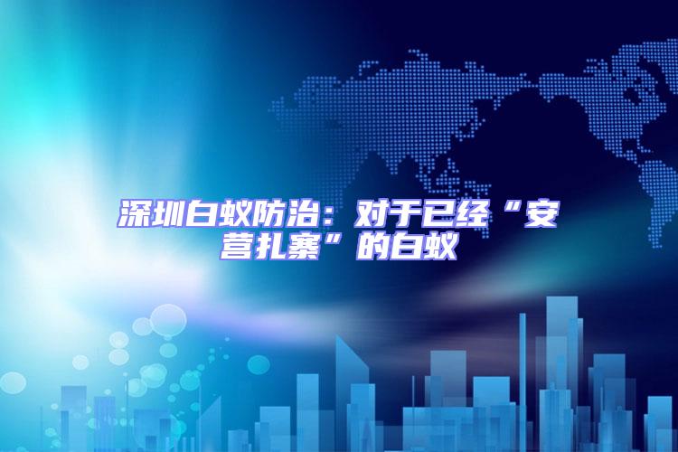深圳白蟻防治：對于已經(jīng)“安營扎寨”的白蟻