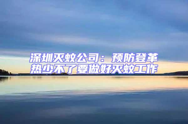 深圳滅蚊公司：預防登革熱少不了要做好滅蚊工作