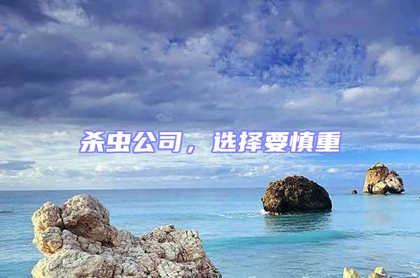 殺蟲公司，選擇要慎重