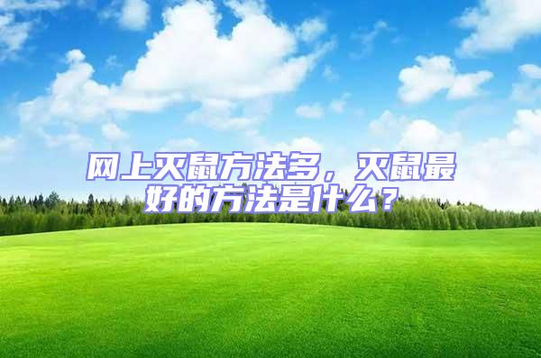 網上滅鼠方法多，滅鼠最好的方法是什么？