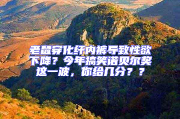老鼠穿化纖內褲導致性欲下降？今年搞笑諾貝爾獎這一波，你給幾分？？