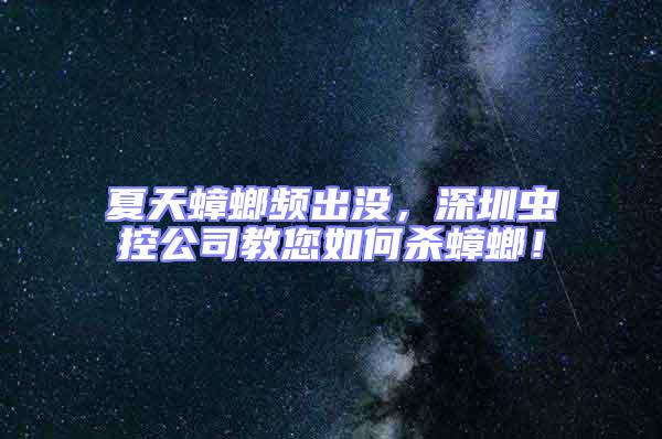 夏天蟑螂頻出沒(méi)，深圳蟲(chóng)控公司教您如何殺蟑螂！