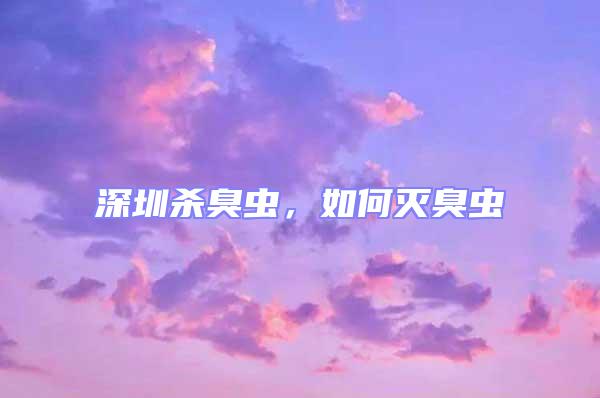 深圳殺臭蟲，如何滅臭蟲