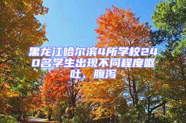 黑龍江哈爾濱4所學校240名學生出現不同程度嘔吐、腹瀉