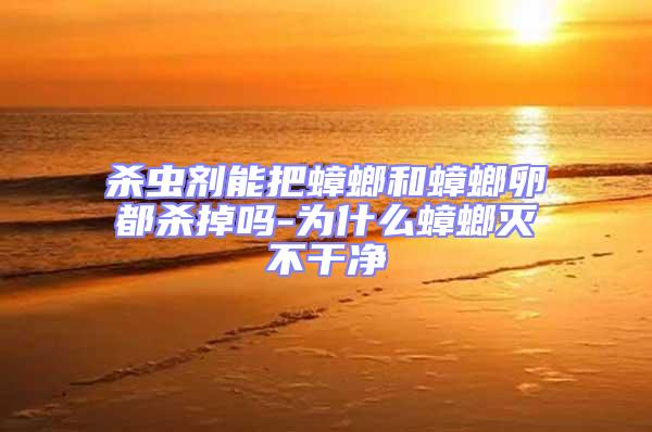 殺蟲劑能把蟑螂和蟑螂卵都殺掉嗎-為什么蟑螂滅不干凈