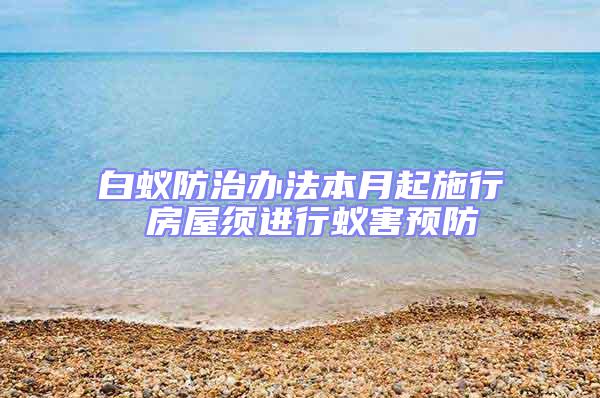 白蟻防治辦法本月起施行 房屋須進行蟻害預防