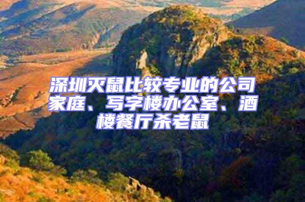 深圳滅鼠比較專業的公司家庭、寫字樓辦公室、酒樓餐廳殺老鼠