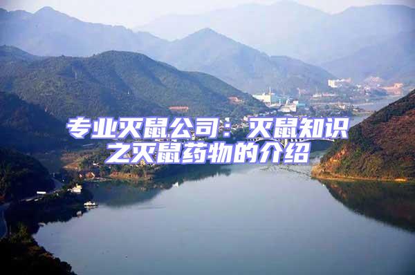 專業滅鼠公司：滅鼠知識之滅鼠藥物的介紹