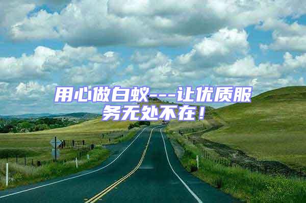 用心做白蟻---讓優質服務無處不在！