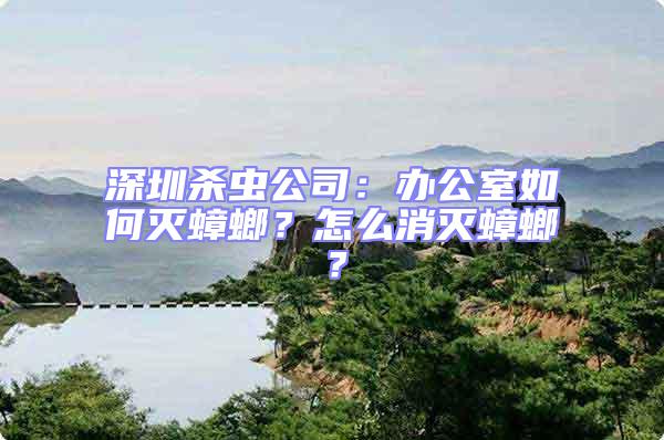 深圳殺蟲公司：辦公室如何滅蟑螂？怎么消滅蟑螂？