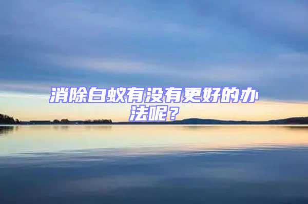 消除白蟻有沒有更好的辦法呢？