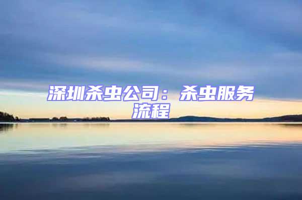 深圳殺蟲公司：殺蟲服務流程