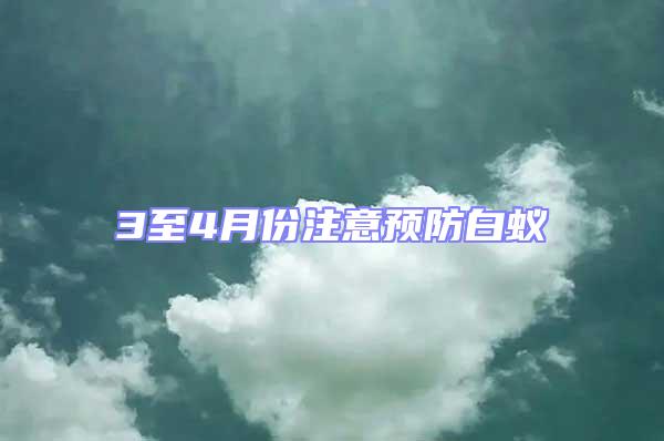 3至4月份注意預防白蟻