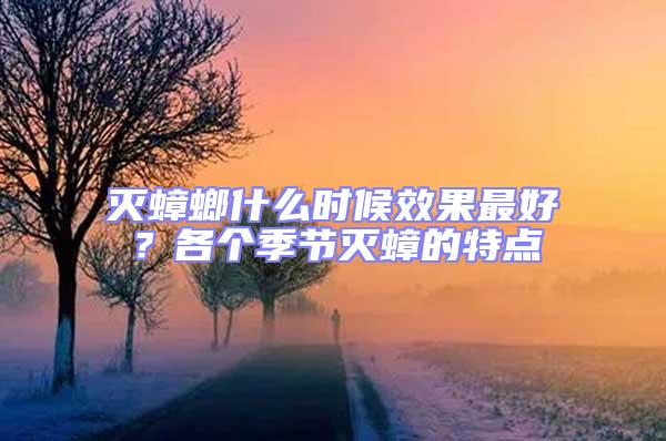 滅蟑螂什么時候效果最好？各個季節(jié)滅蟑的特點(diǎn)