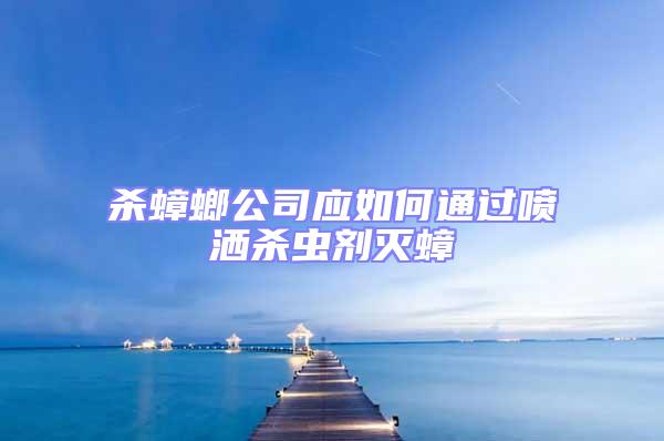 殺蟑螂公司應如何通過噴灑殺蟲劑滅蟑