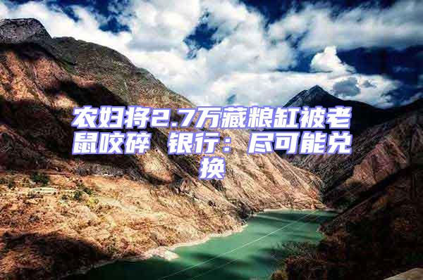農(nóng)婦將2.7萬藏糧缸被老鼠咬碎 銀行：盡可能兌換