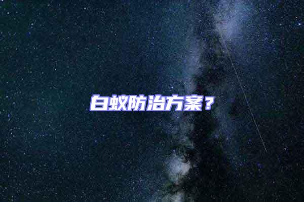 白蟻防治方案？