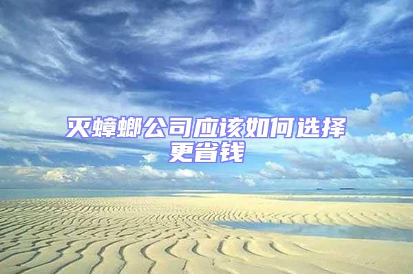 滅蟑螂公司應該如何選擇更省錢