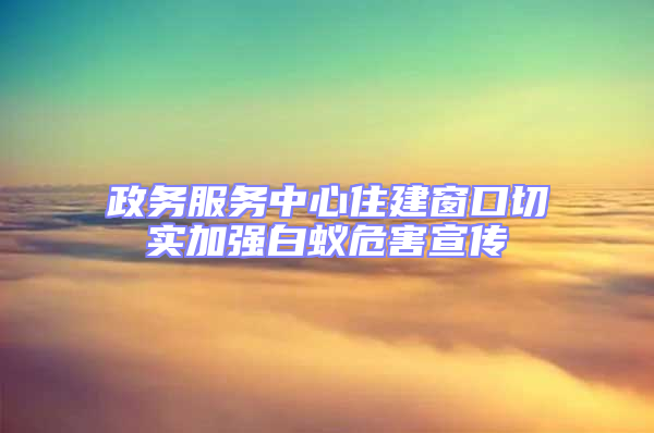 政務(wù)服務(wù)中心住建窗口切實(shí)加強(qiáng)白蟻危害宣傳