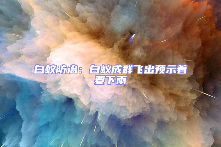 白蟻防治：白蟻成群飛出預(yù)示著要下雨